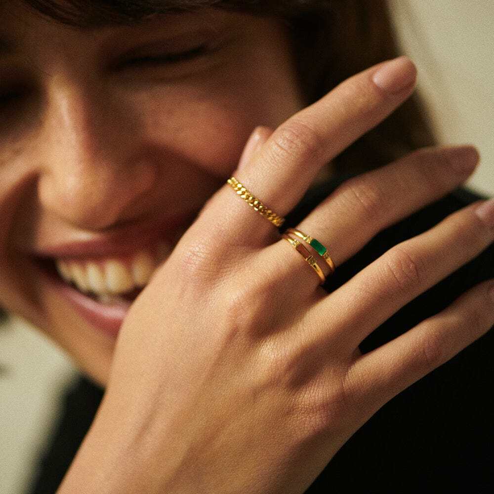 Daisy London Gold Plate Beloved Fine Citrine Band Ring Additional Image - 3