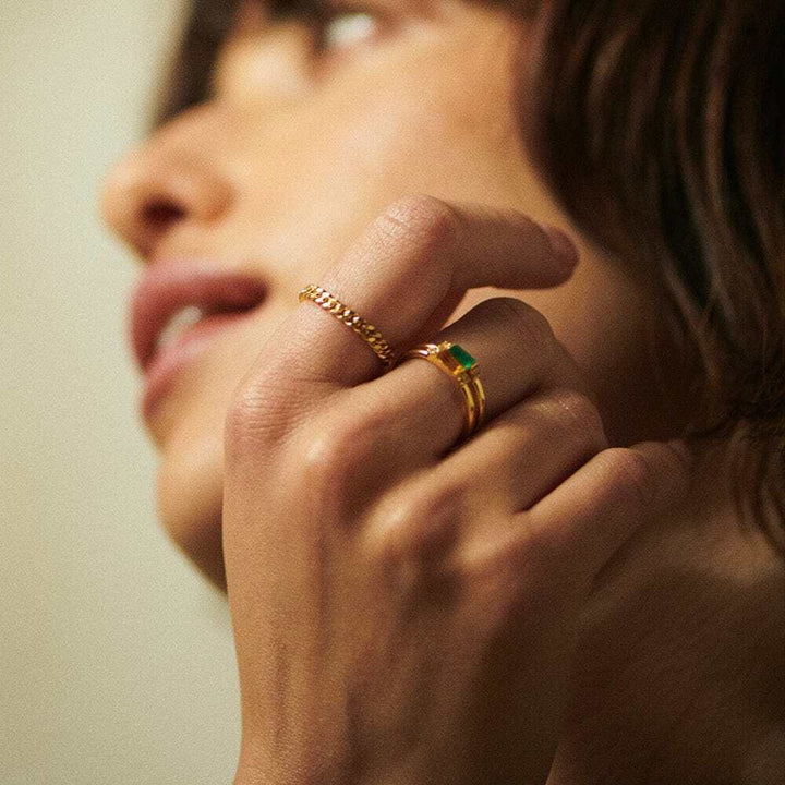 Daisy London Gold Plate Beloved Fine Citrine Band Ring Additional Image - 4