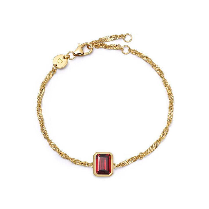 Daisy London Gold Plate Birthstone Charm Bracelet