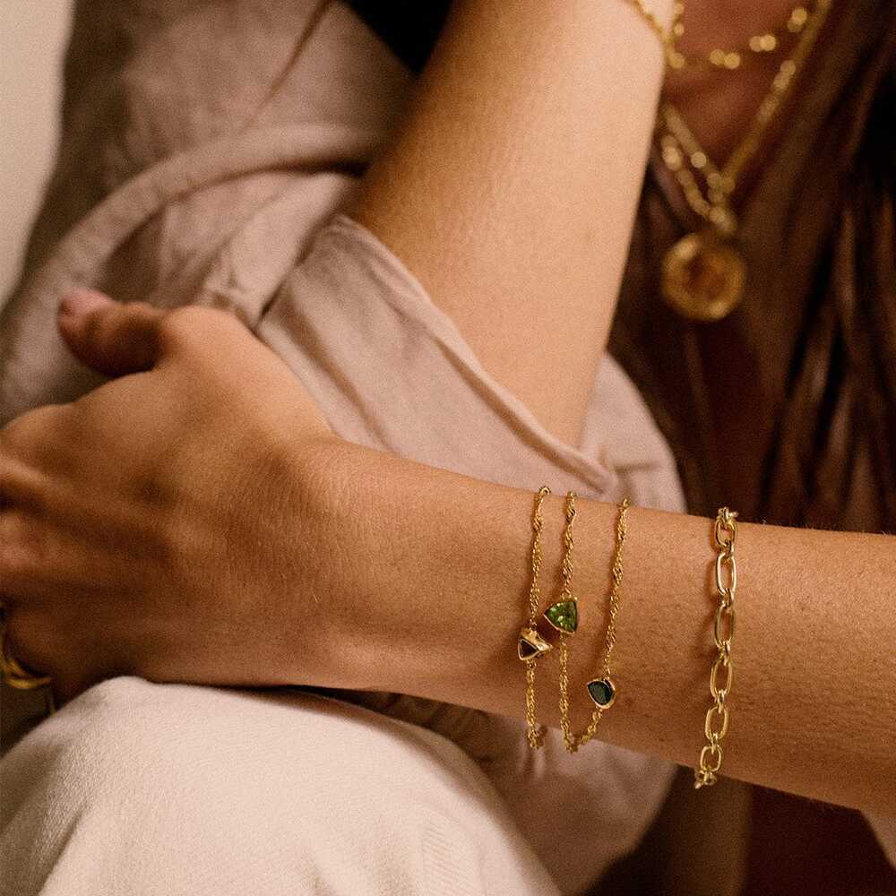 Daisy London Gold Plate Birthstone Charm Bracelet
