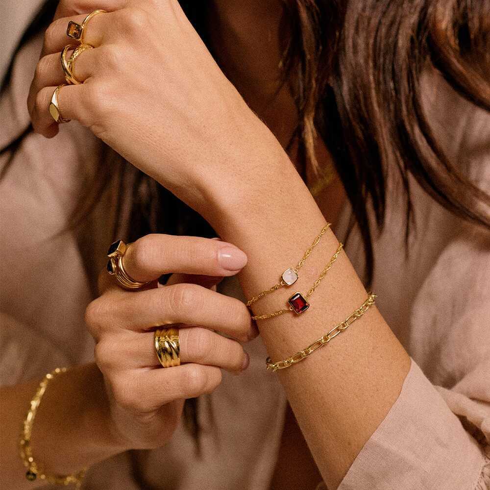 Daisy London Gold Plate Birthstone Charm Bracelet Additional Image - 12