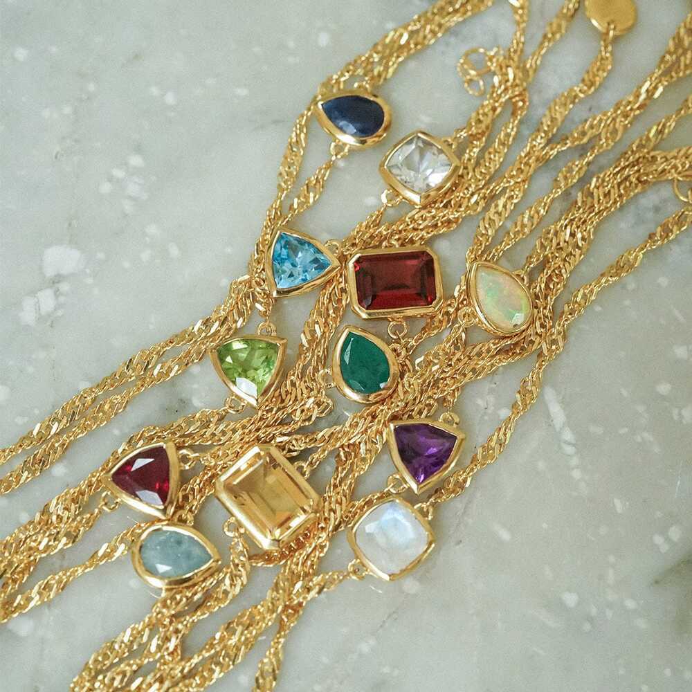 Daisy London Gold Plate Birthstone Charm Bracelet
