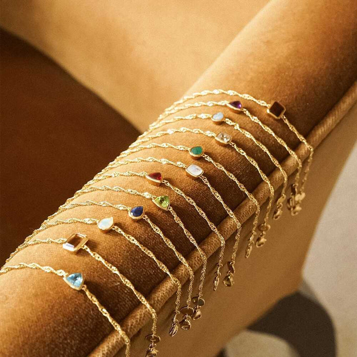Daisy London Gold Plate Birthstone Charm Bracelet Additional Image - 2