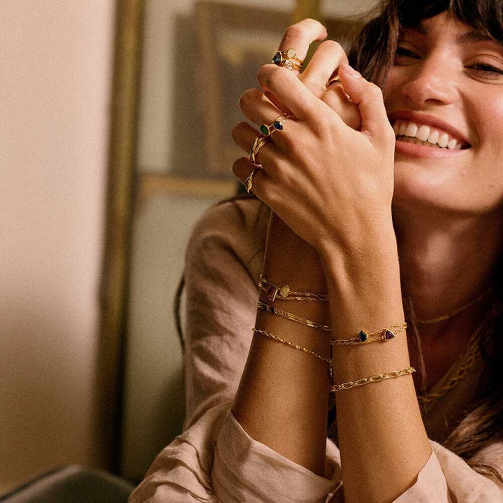 Daisy London Gold Plate Birthstone Charm Bracelet Additional Image - 1