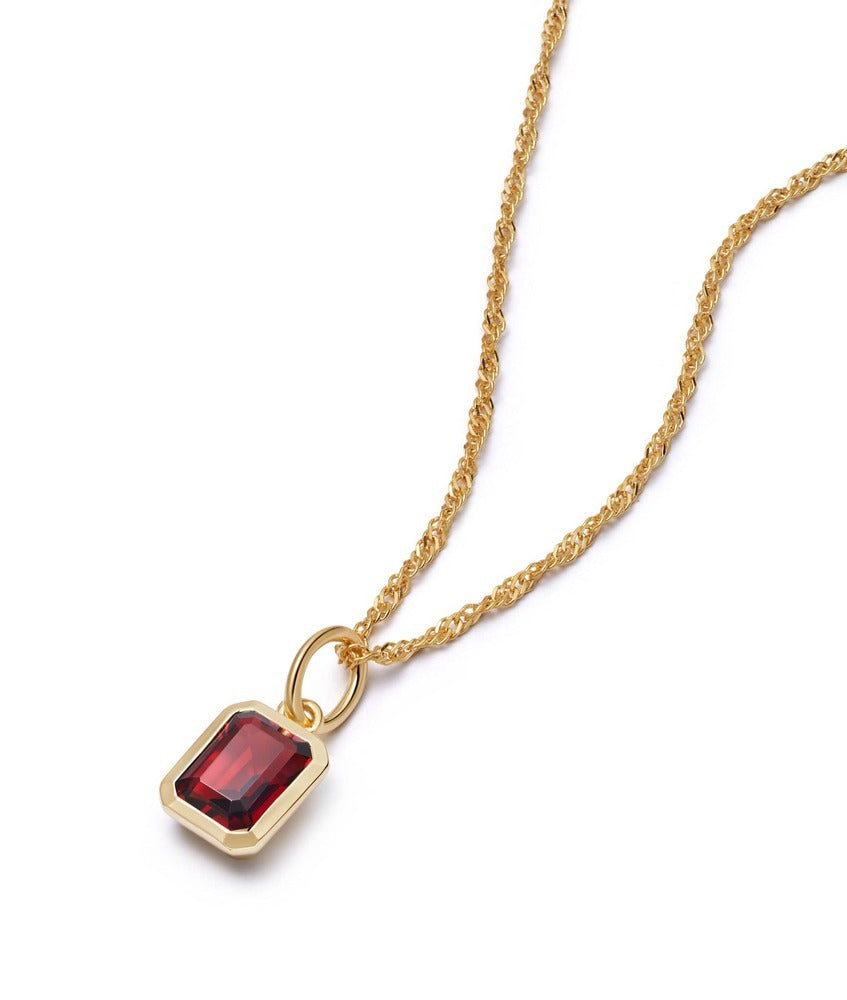 Daisy London Gold Plate Birthstone Charm Necklace
