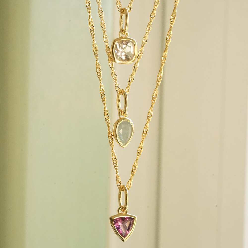 Daisy London Gold Plate Birthstone Charm Necklace Additional Image - 1
