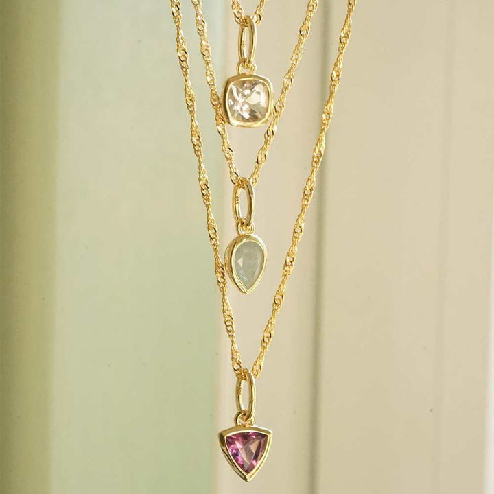 Daisy London Gold Plate Birthstone Charm Necklace Additional Image - 1
