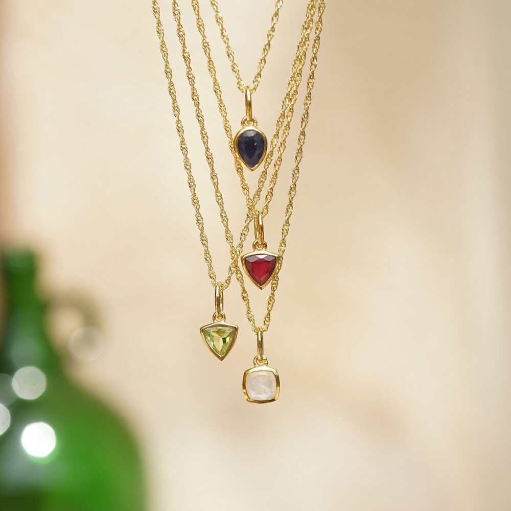 Daisy London Gold Plate Birthstone Charm Pendant