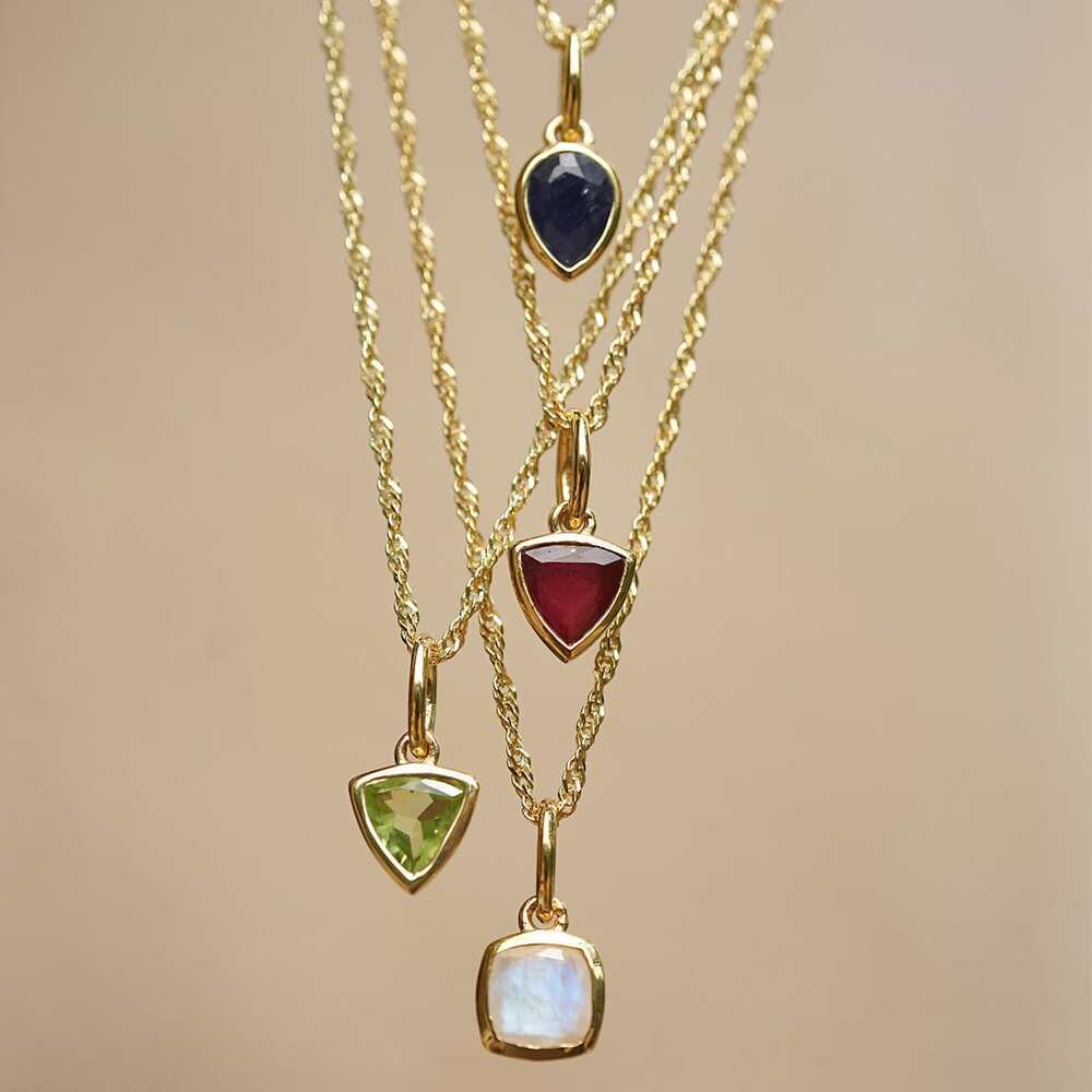 Daisy London Gold Plate Birthstone Charm Pendant Additional Image - 1