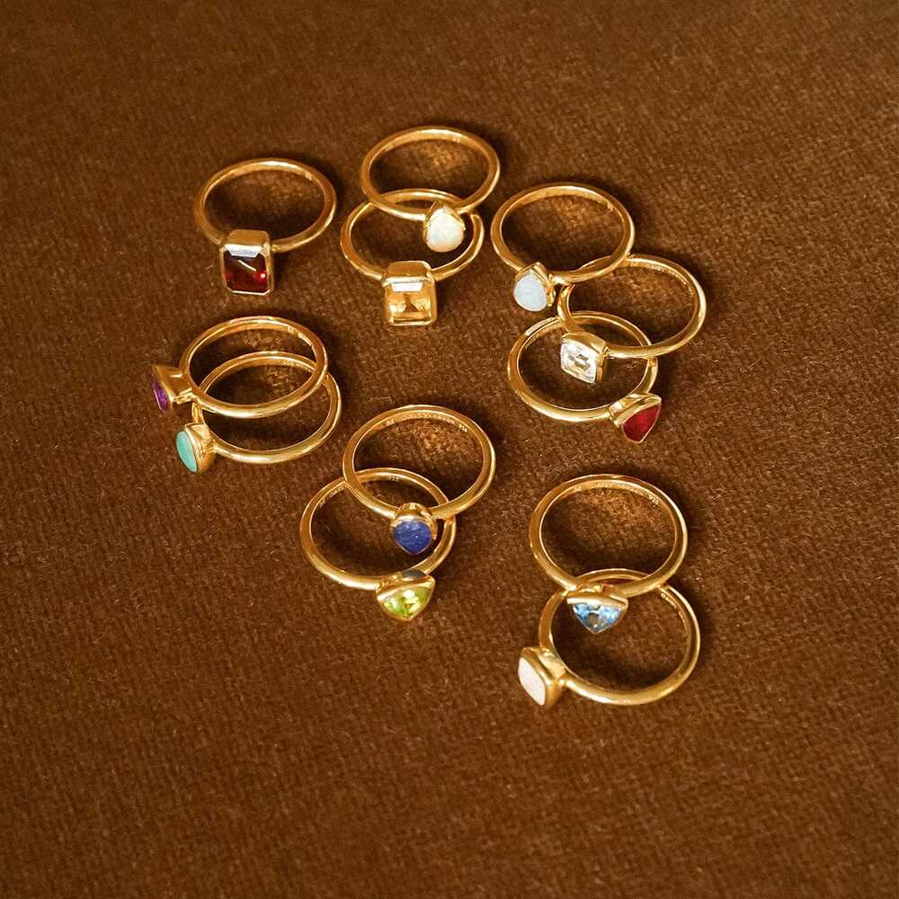 Daisy London Gold Plate Birthstone Ring Additional Image - 2