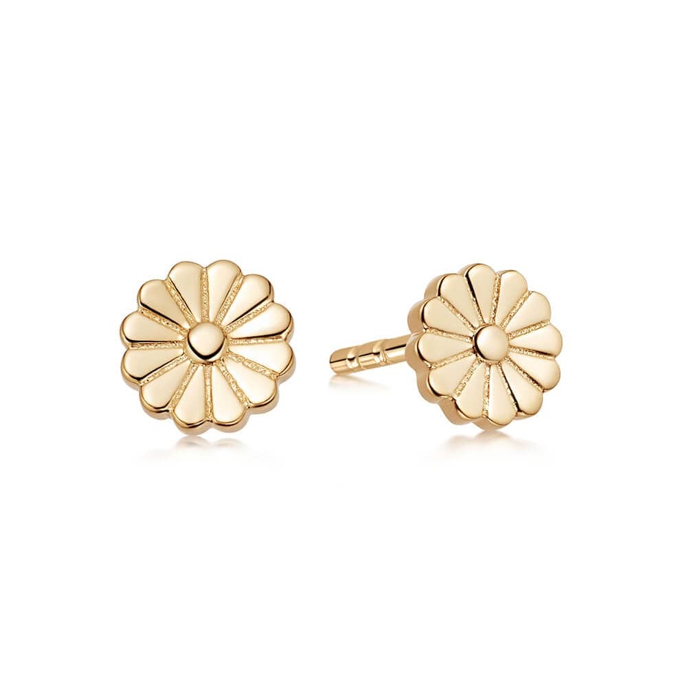 Daisy London Gold Plate Daisy Bloom Stud Earrings