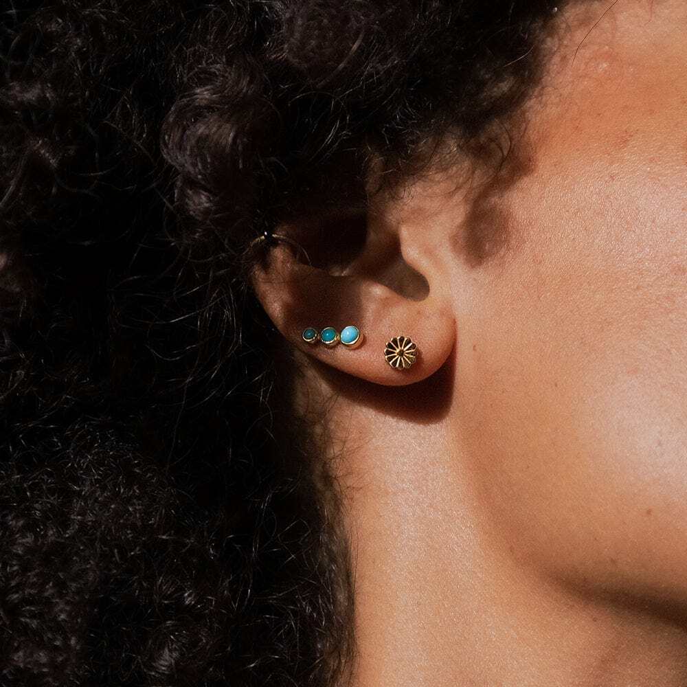 Daisy London Gold Plate Daisy Bloom Stud Earrings Additional Image - 1
