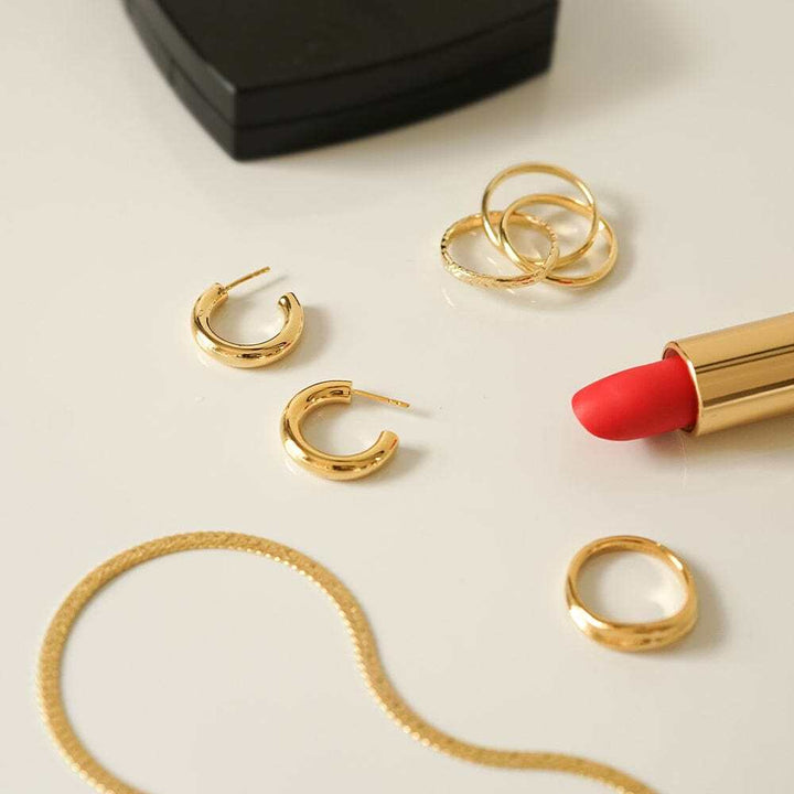 Daisy London Gold Plate Bold Hoop Earrings Additional Image - 4