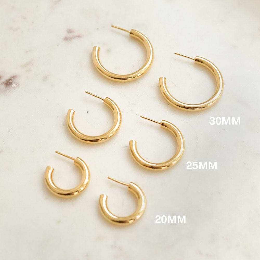 Daisy London Gold Plate Bold Hoop Earrings
