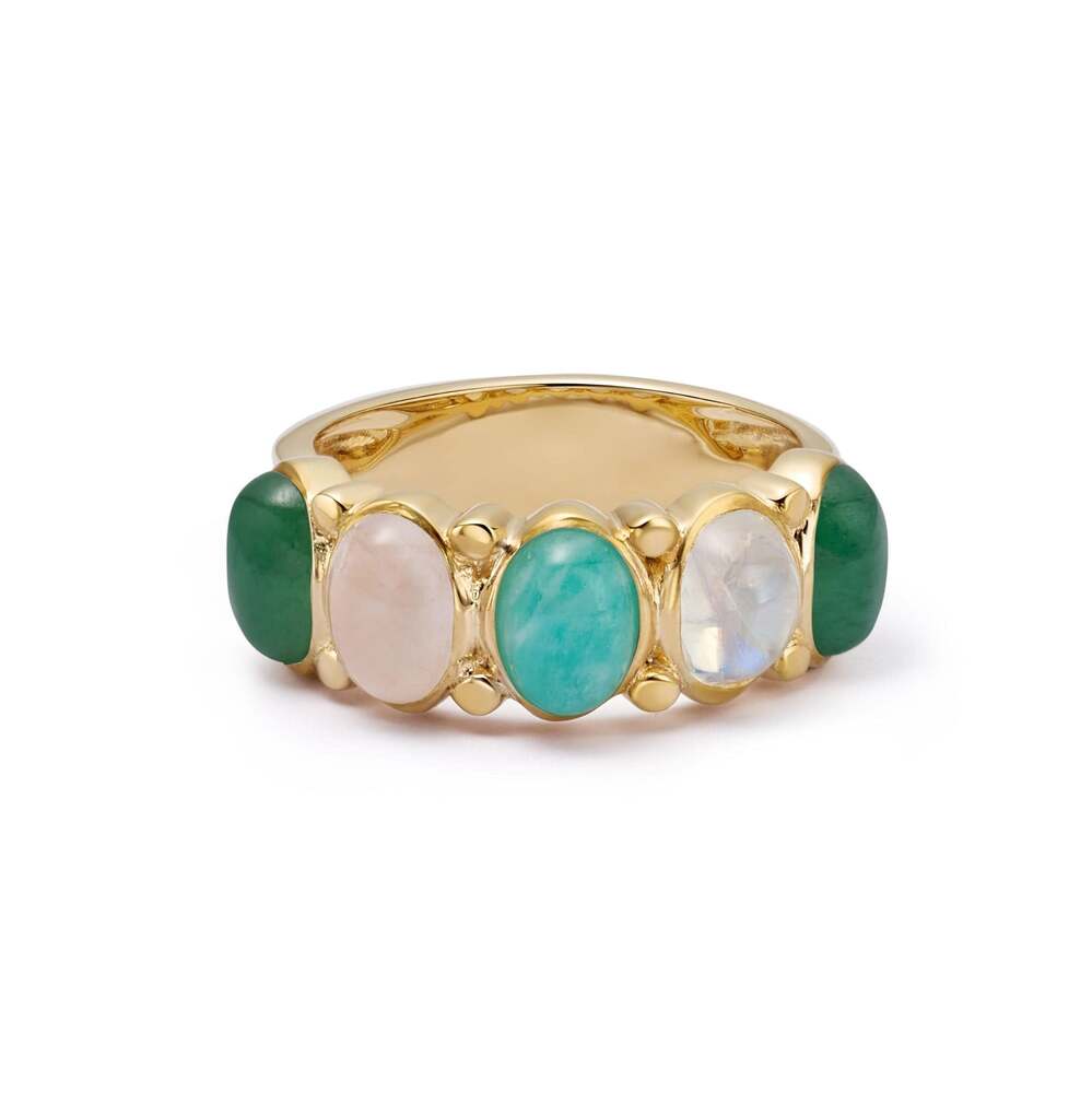 Daisy London Gold Plate Bold Mixed Gemstone Ring