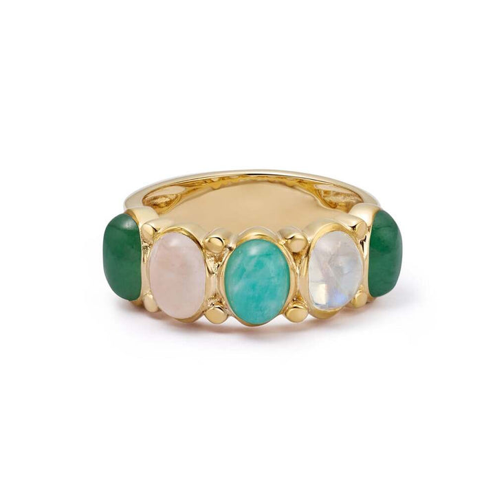 Daisy London Gold Plate Bold Mixed Gemstone Ring
