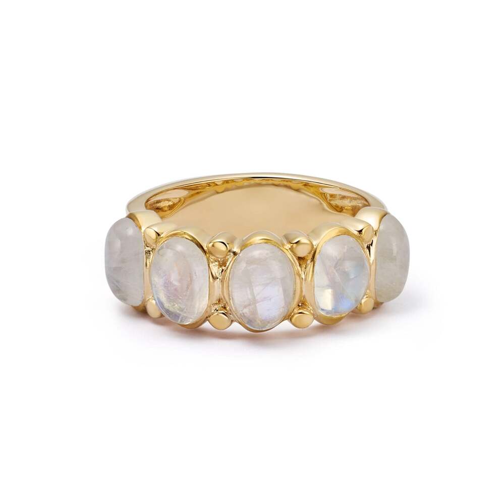 Daisy London Gold Plate Bold Moonstone Ring