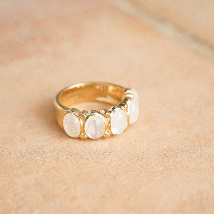 Daisy London Gold Plate Bold Moonstone Ring Additional Image - 2