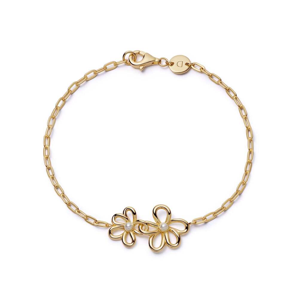 Daisy London Gold Plate Daisy Bow Bracelet