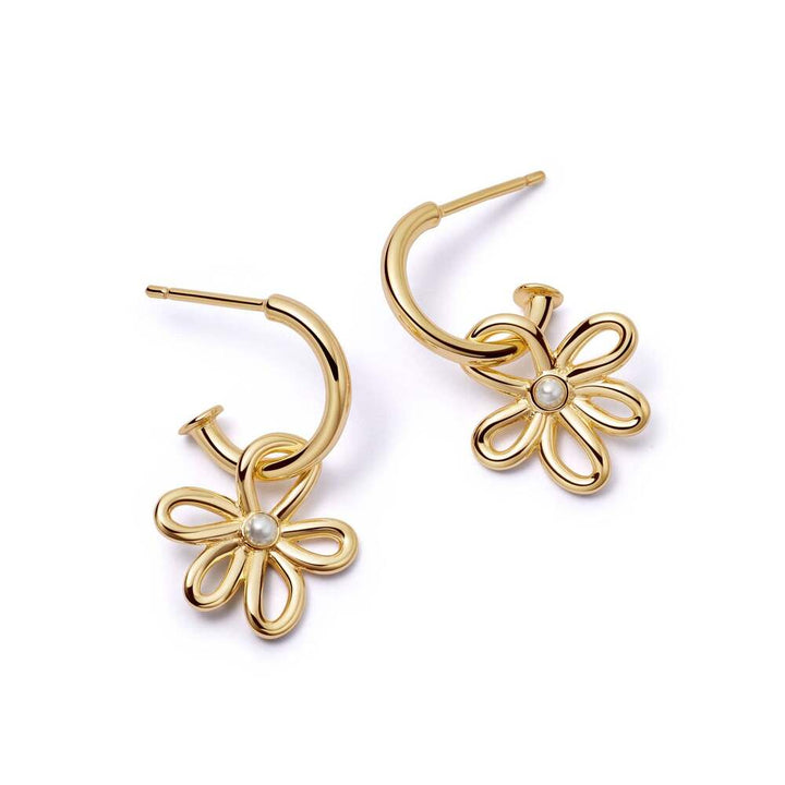 Daisy London Gold Plate Daisy Bow Drop Earrings