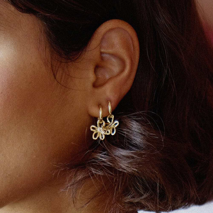 Daisy London Gold Plate Daisy Bow Drop Earrings Additional Image - 1