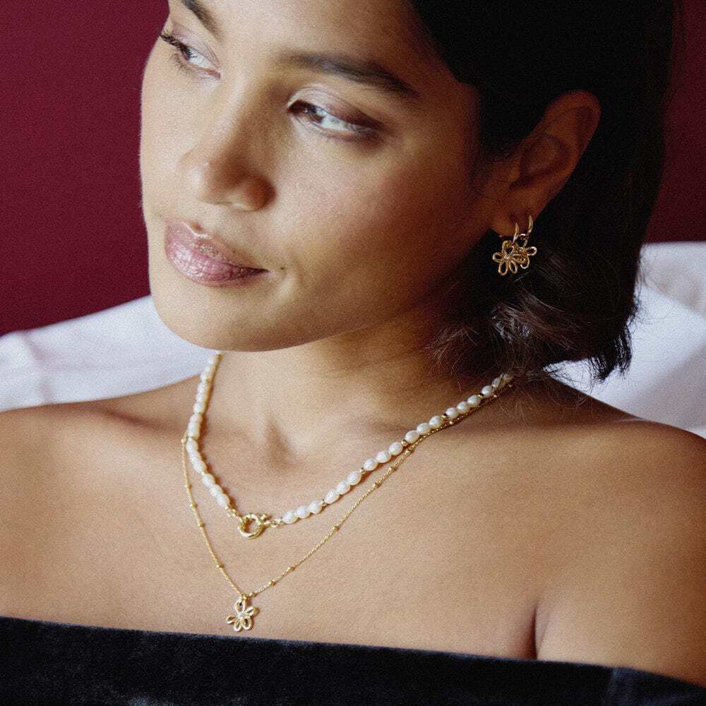 Daisy London Gold Plate Daisy Bow Drop Earrings Additional Image - 3