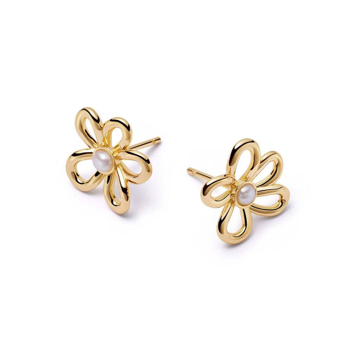 Daisy London Gold Plate Daisy Bow Stud Earrings