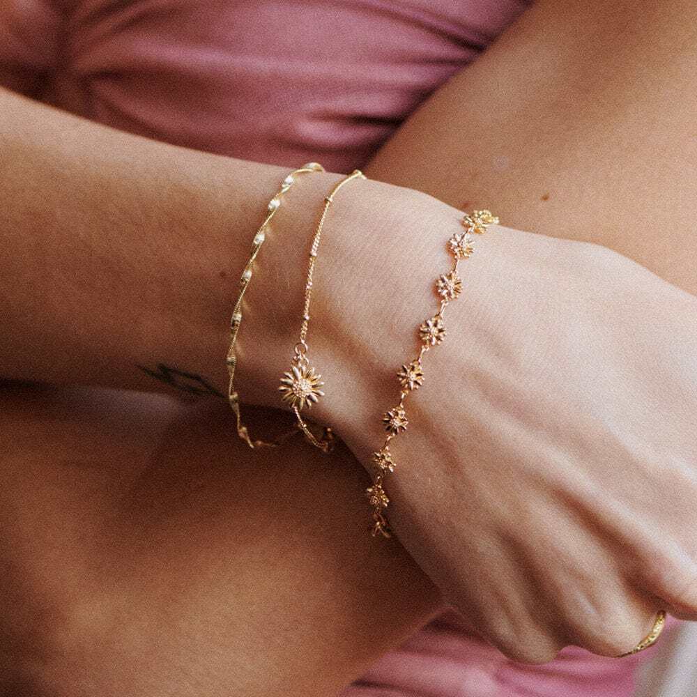 Daisy London Gold Plate Daisy Chain Bracelet Additional Image - 1