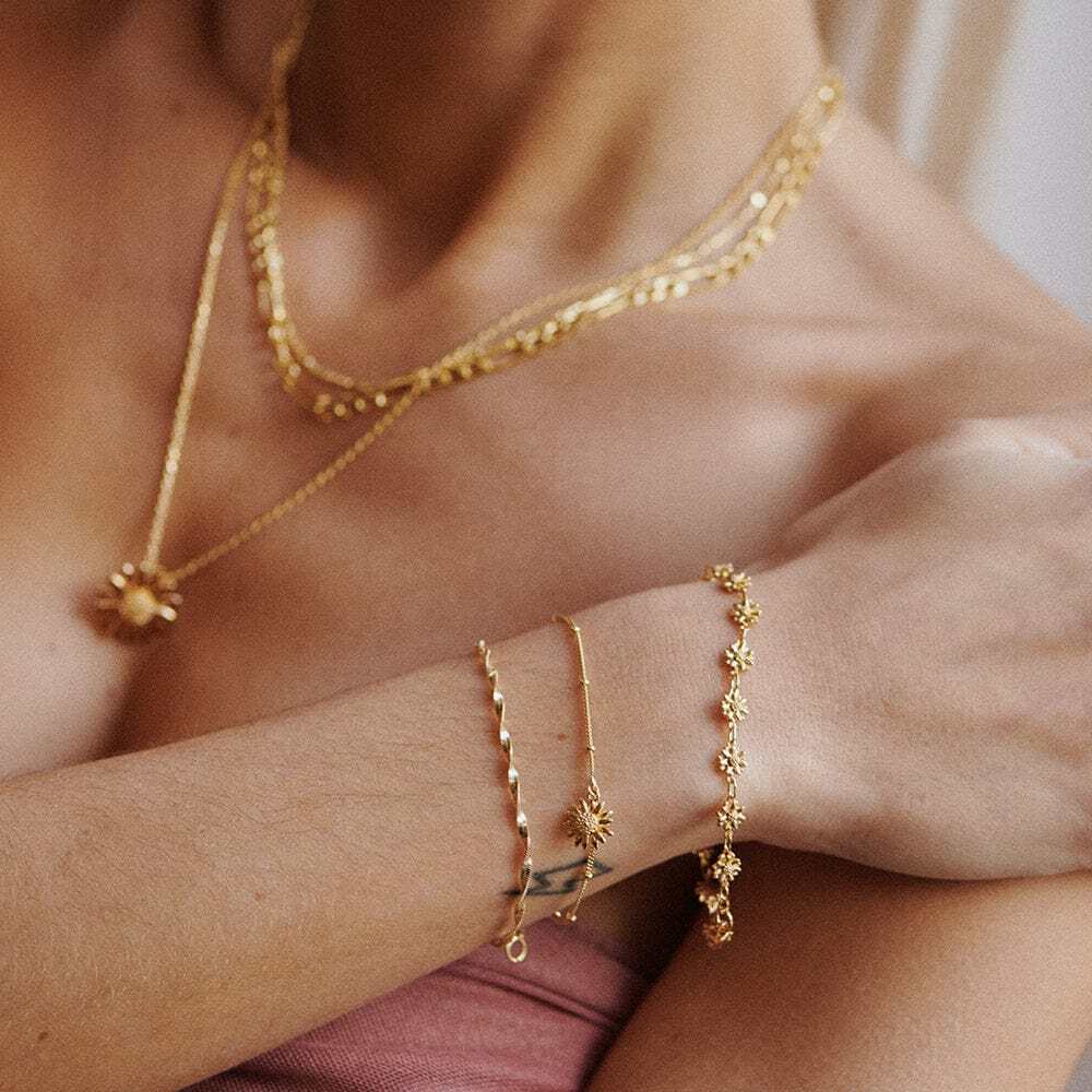 Daisy London Gold Plate Daisy Chain Bracelet Additional Image - 3