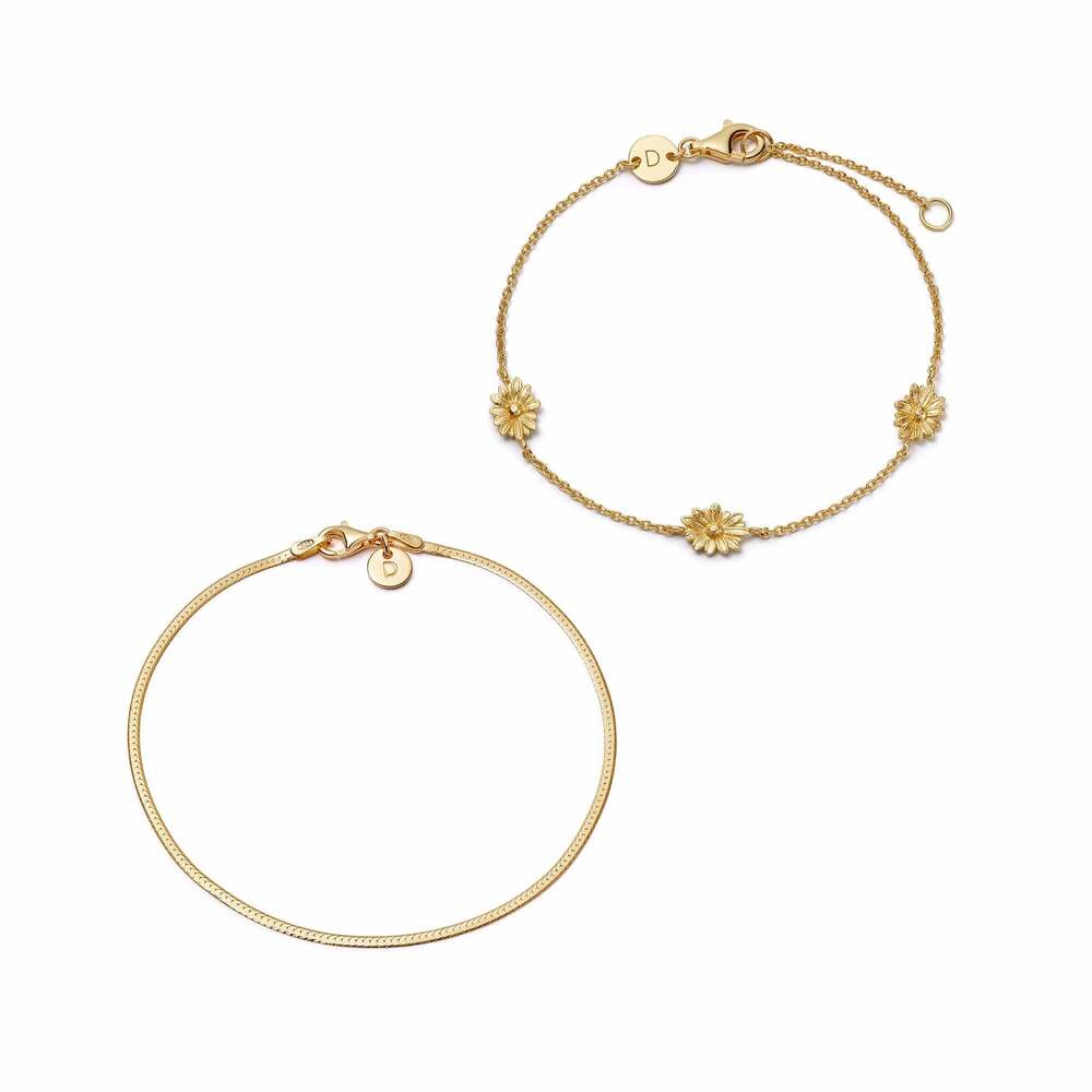 Daisy London Gold Plate Chain Bracelet Stack