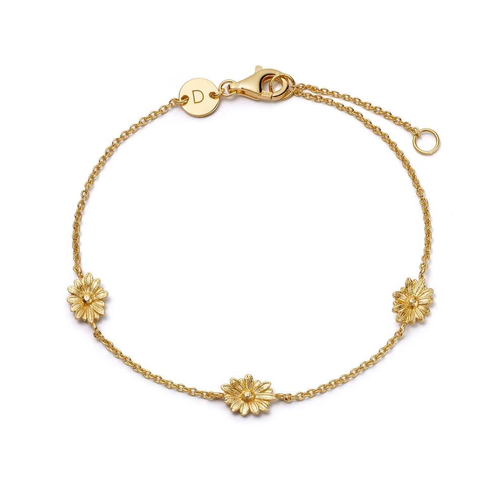 Daisy London Gold Plate Daisy Chain Flower Bracelet