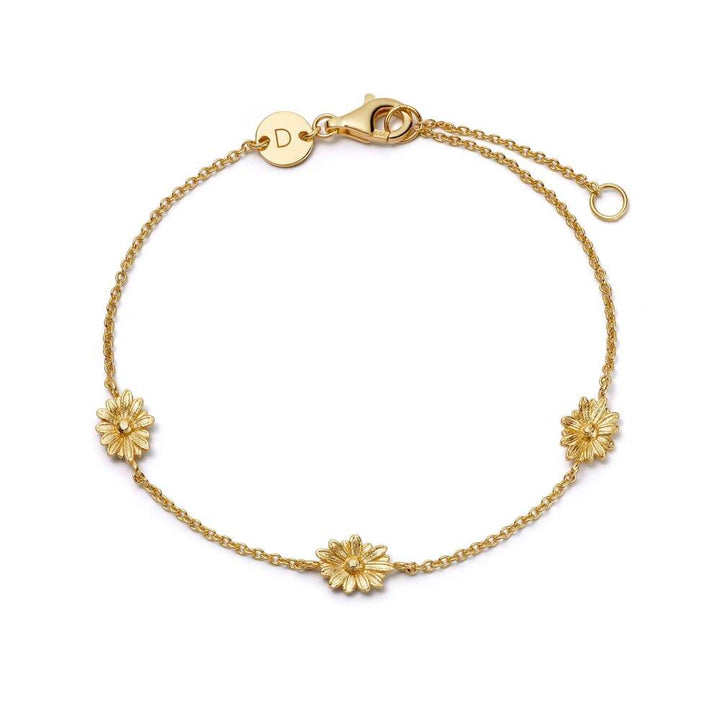 Daisy London Gold Plate Daisy Chain Flower Bracelet