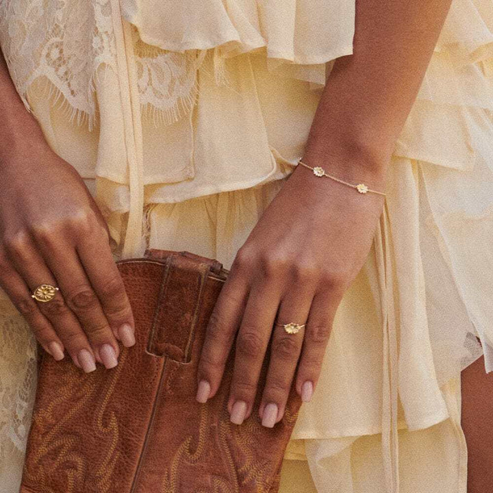 Daisy London Gold Plate Daisy Chain Flower Bracelet Additional Image - 3