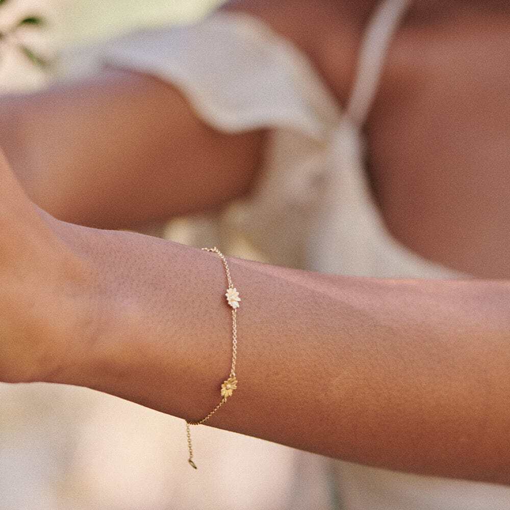 Daisy London Gold Plate Daisy Chain Flower Bracelet Additional Image - 4