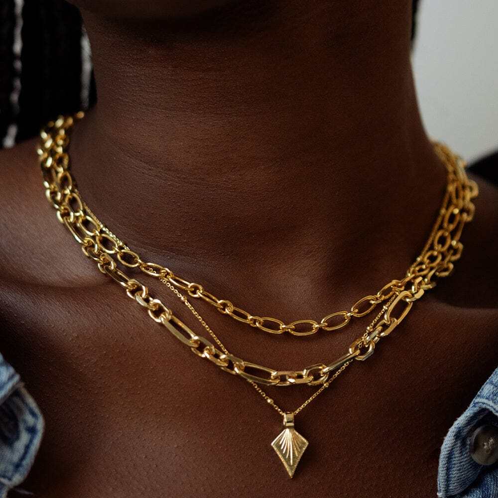 Daisy London Gold Plate Chunky Linked Chain Necklace Additional Image - 1