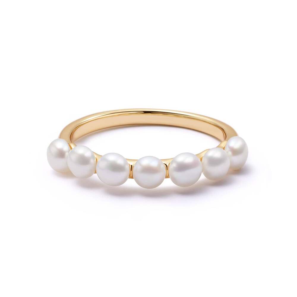 Daisy London Gold Plate Chunky Pearl Band Ring