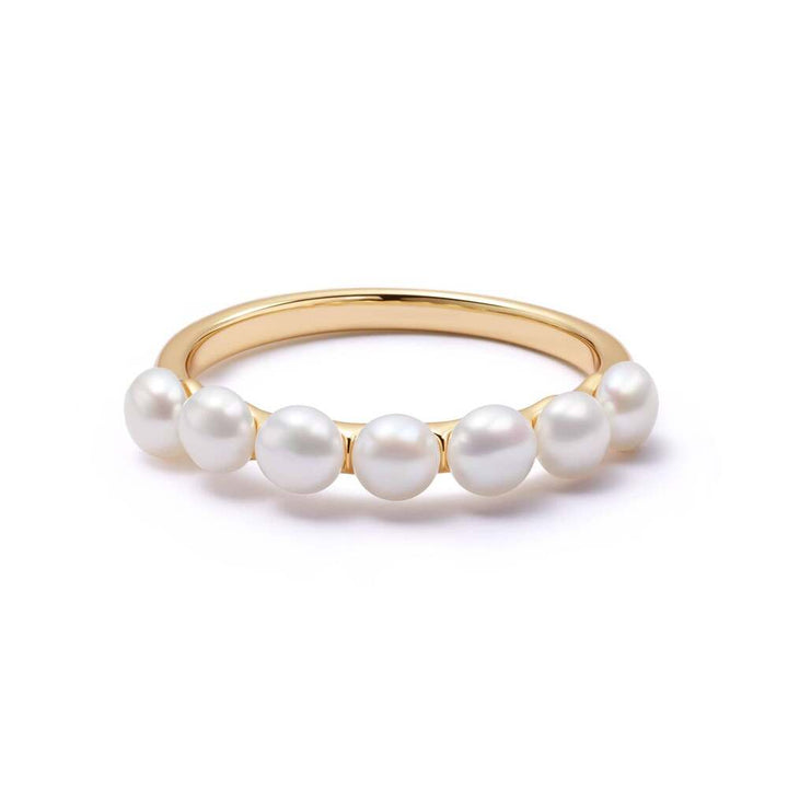 Daisy London Gold Plate Chunky Pearl Band Ring