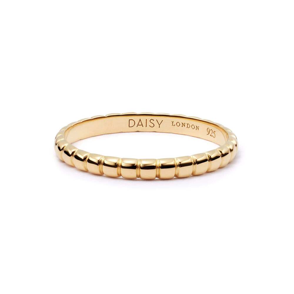 Daisy London Gold Plate Dainty Ridged Stacking Ring