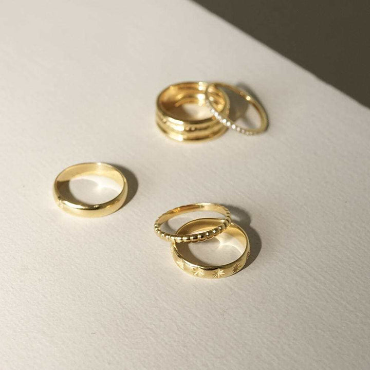 Daisy London Gold Plate Dainty Ridged Stacking Ring Additional Image - 2