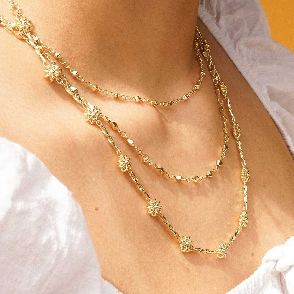 Daisy London Gold Plate Diamond Disc Chain Necklace Additional Image - 1