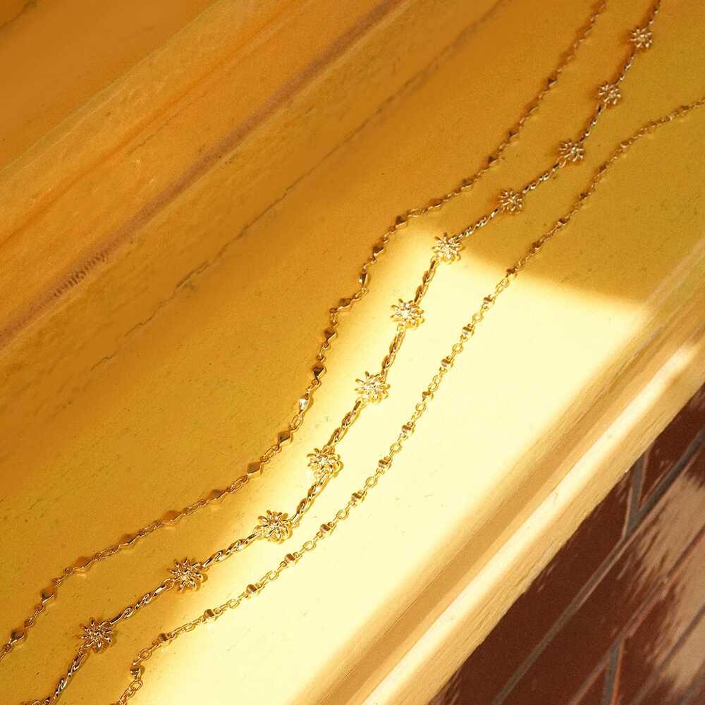 Daisy London Gold Plate Diamond Disc Chain Necklace Additional Image - 2
