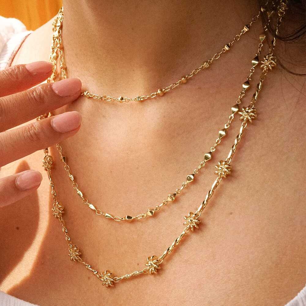 Daisy London Gold Plate Diamond Disc Chain Necklace Additional Image - 3