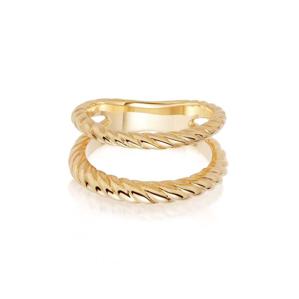 Daisy London Gold Plate Double Rope Ring