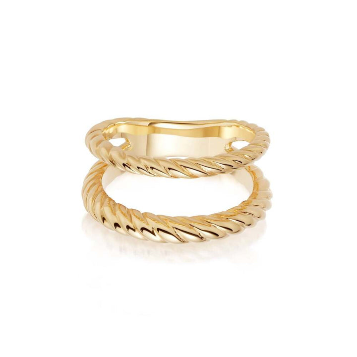 Daisy London Gold Plate Double Rope Ring