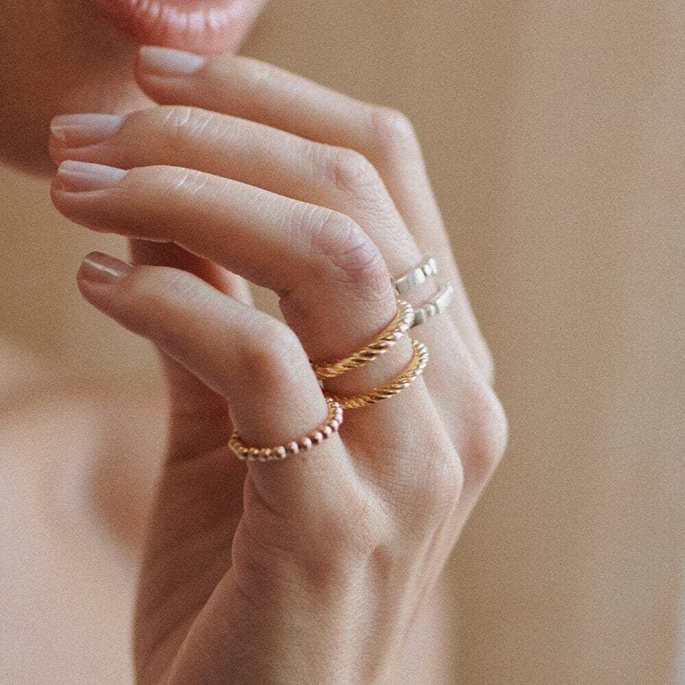 Daisy London Gold Plate Double Rope Ring Additional Image - 1