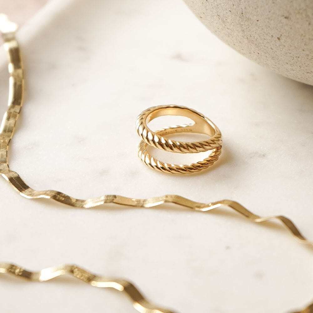 Daisy London Gold Plate Double Rope Ring Additional Image - 2