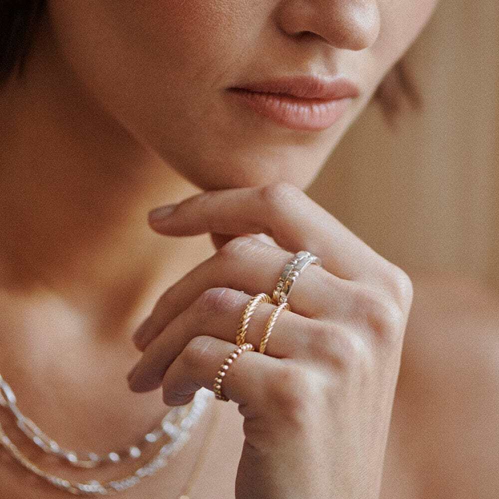 Daisy London Gold Plate Double Rope Ring Additional Image - 3
