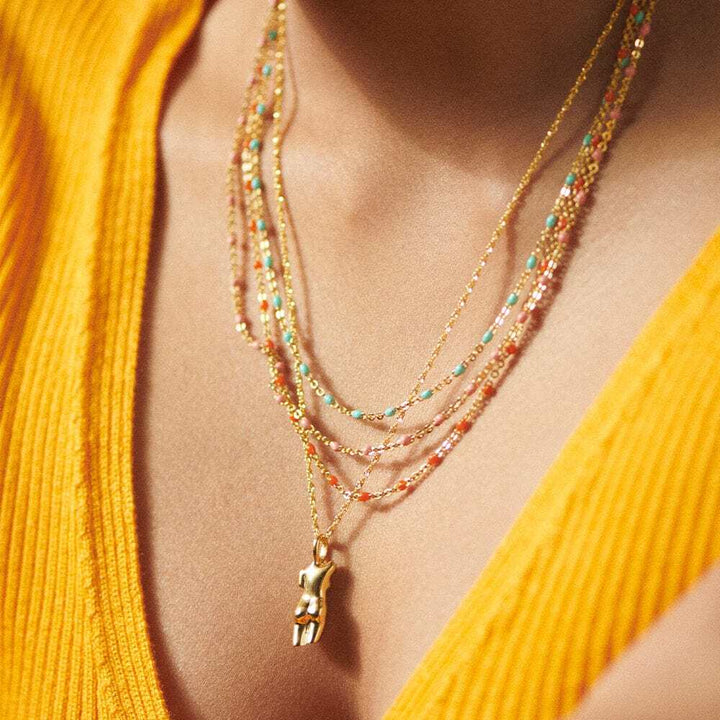 Daisy London Gold Plate Enamel Beaded Necklace Additional Image - 3