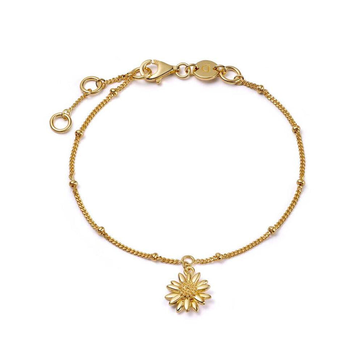 Daisy London Gold Plate English Daisy Drop Bobble Bracelet
