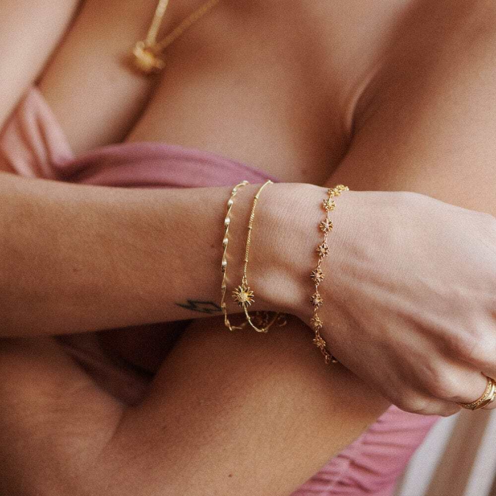 Daisy London Gold Plate English Daisy Drop Bobble Bracelet Additional Image - 1